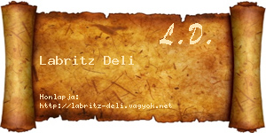 Labritz Deli névjegykártya